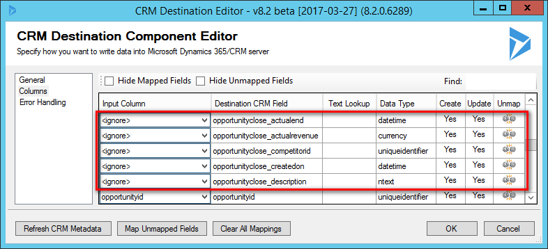 OpportunityClose Virtual Fields